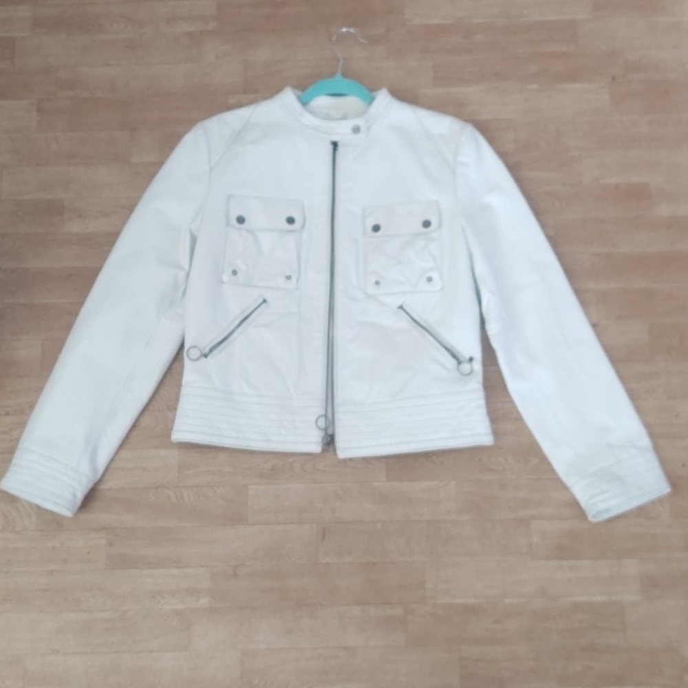 White leather jacket